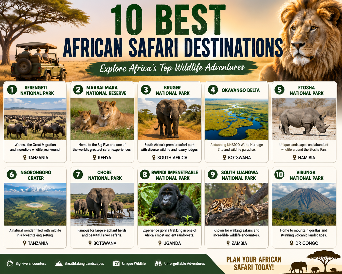 10 Best African Safari Destinations (2026 Expert Guide